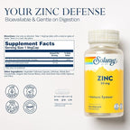 Solaray Zinc 50mg Immune Support Capsules, 100 Count, Vegan, Pumpkin Seed (Pack of 2)