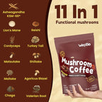 Mushroom Coffee Mocha 11 in 1 Adaptogenic Mushroom Blend with Ashwagandha KSM-66,Lions Mane,Reishi,Turkey Tail Instant Mushrooms Coffee for Boost Energy,Focus,Sugar-Free,30 Servings