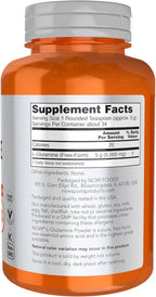 NOW Foods Sports Nutrition, L-Glutamine Pure Powder, Nitrogen Transporter*, Amino Acid, 6-Ounce