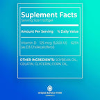 Extra Strength Vitamin D3 5000 IU 125 mcg – 250 Softgels, High Potency D3 Vitamin Supplement, Daily Vitamin D for Bone Strength, Immune Support (Pack of 1)