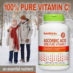 NutriBiotic Ascorbic Acid Vitamin C Powder, 16 Oz | Pharmaceutical Grade L-Ascorbic Acid, 2000 Mg Per Serving | Essential Immune & Antioxidant Collagen Support Supplement | Vegan, Gluten & GMO Free
