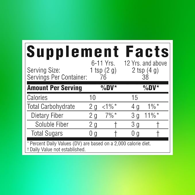 Benefiber Daily Prebiotic Fiber Supplement Powder for Digestive Health, Unflavored -124 Teaspoons (8.7 Ounces)
