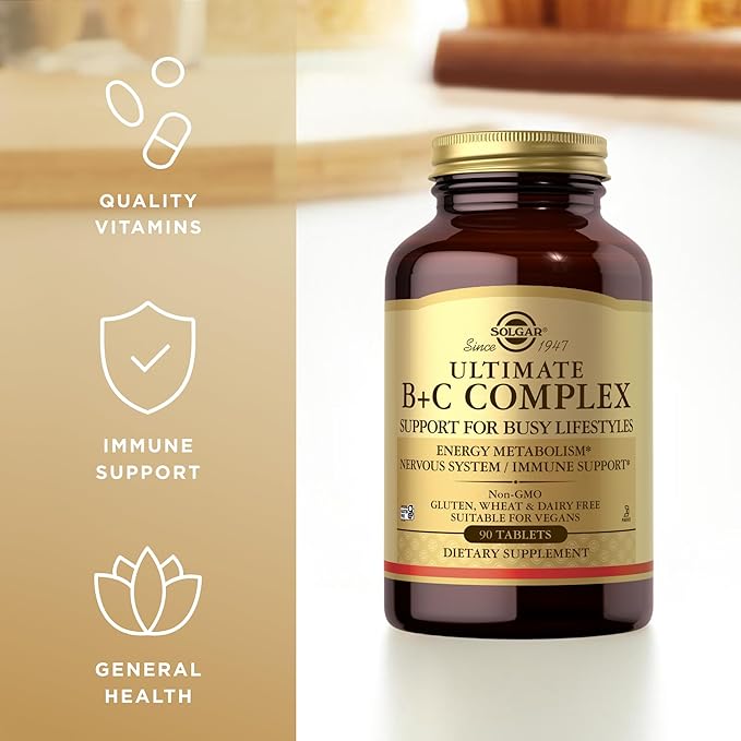 Solgar Ultimate B+C Complex Stress Formula 90 Tablets (Pack of 2)