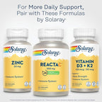 SOLARAY Reacta-C with 500mg Vitamin C, 200mg Bioflavonoid Concentrate, Immune System Defense Vitamins, Patented 24 Hour Immunity Booster Support Supplement, Vegan, 120 Capsules, 120 Servings.