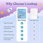 LOVEBUG Award Winning USDA Organic Probiotic for Babies | Multi-Strain 4 Billion CFU | Easy-to-Take Powder | Sugar Free | Ages 6-12 Months | 30 Packets