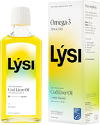 LYSI Icelandic Cod Liver Oil Liquid Supplement – 1,100 mg Omega-3 per Teaspoon – EPA 740 mg & DHA 920 mg per 2 TSP – with Vitamins A, D & E – Lemon Flavor 8.12 fl oz (24 Servings)