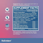 BioEmblem Digestive Enzymes - 10 Enzymes w/ 12 Strain 1 Billion CFU Probiotics for Nutrient Absorption & Digestive Support - Papaya, Bromelain & Papain to Help Bloating & Gas - Non-GMO - 60 Capsules