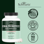 Oral Probiotics Supplement with Prebiotics - Supports Healthy Teeth Gums Mouth and Fresh Odorless Breath for Adults - Strawberry Flavored Chewable Dental Probiotic (90 Tablets, 90 Day Supply)
