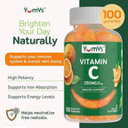 YumVs Vitamin C Gummies for Adults - 250 mg Orange Flavored Vitamin C Gummy - Vitamin C Chewable Immune Gummies for Adults - Immune Support Supplement - Kosher, Halal, Gluten Free (200 Count), 2 Pack