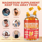 Magnesium Glycinate Gummies 600MG, Chewable Sugar Free Magnesium Citrate for Men & Women, Vitamin B6, D3, Magnesium Supplements for Sleep, Body Support and Relaxation, 60 Day Supply
