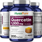 NusaPure Quercetin - Suitable for Vegetarian/Vegan, Non - GMO - 1000 mg - 200 Capsules