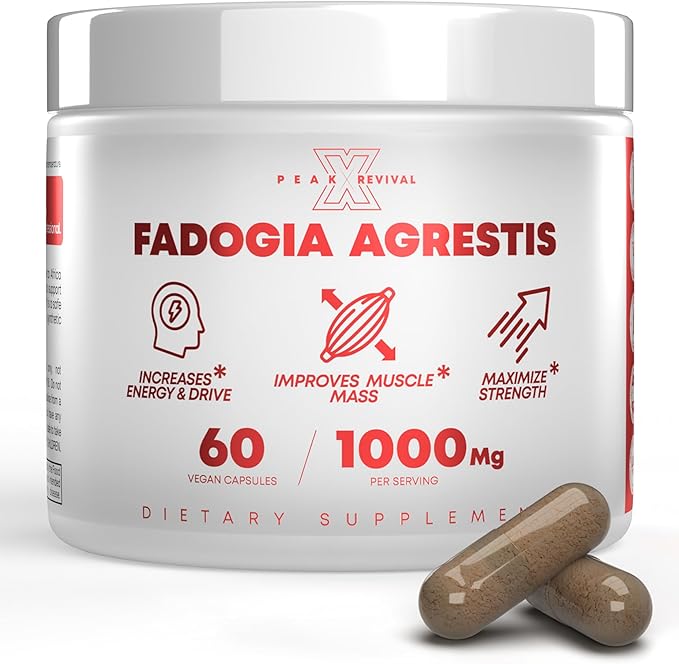 Testosterone Booster for Men with Fadogia Agrestis 1000mg Per Serving - Improve Natural Testosterone production, Increase Energy and Muscle Growth - Testosterone Supplement for Men (60 Capsules)
