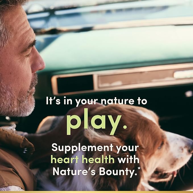 Nature’s Bounty Advanced Vital Heart with CoQ10 + Magnesium, Antioxidant, Supports Healthy Blood Pressure, Cholesterol, Circulation, Triple Action Formula, CoQ10, Magnesium Supplement, 60 Softgels