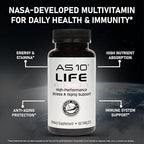 AS 10® Life – Stress, Immune Support and Anti Aging Supplement - Multivitamin and Antioxidants Tablet, Resveratrol, Alpha Lipoic Acid, Lutein and Zeaxanthin, Co-Developed by NASA, 60 ct