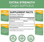 1000mg Liposomal CoQ10 Softgels | Better Absorption CoQ10 Ubiquinol Supplement | Heart Function & Energy Production | Active Antioxidant Form of Vegan Coenzyme Q10 | Non-GMO | 60 Softgels