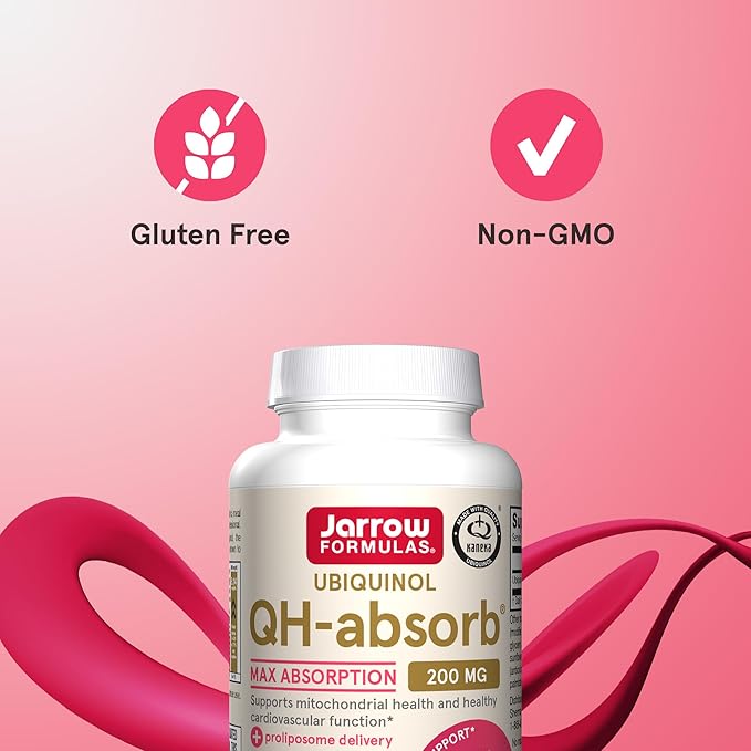 Jarrow Formulas CoQ10 200mg Softgels - 30 Day Supply, Ubiquinol Co Q 10 Supplement for Cardiovascular Health, 30 Softgels