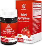Lycopene Supplement for Men 100mg, Lycopene Capsule with 200mg Reishi Mushroom for Overall Health, 2 Month Supply, Non-GMO & Gluten Free, Vegan, 60 Rapid Release Capsules
