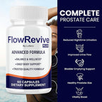 (2 Pack) Flow Revive Capsules, FlowRevive Pills Advanced Premium Prostate Supplement Health Support Formula Vitamins for Men Urinary Function, Comfort, Flow & Balance All Natural Ingredients (120 ct)