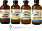 Virgin Cod Liver Oil - 8 Fl oz Natural, Sustainably sourced, Wild Caught & Fresh Tasting. High in Vitamin D, Omega 3 DHA/EPA (Lemon and Peppermint Flavored)
