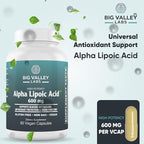 Alpha-Lipoic Acid 600 mg – High-Potency Antioxidant Support – Supports Cellular Health & Energy Metabolism – Vegan, Non-GMO, Gluten-Free – 60 Capsules