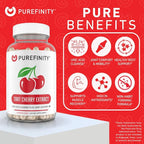 PUREFINITY Tart Cherry Capsules – Uric Acid Flush & Cleanse to Support Joint & Muscle Comfort with Raw Extract, Non-GMO, Gluten Free, Vegan – 30 Count (1 Month Supply)