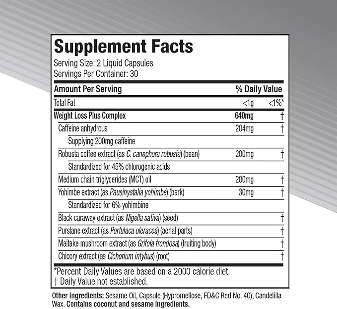 Hydroxycut Advanced - Thermogenic Supplement - Metabolism & Energy Support for Men & Women - C. Canephora Robusta, Yohimbe Extract & 200 mg Caffeine - Rapid Release Liquid Capsules - 60 Capsules