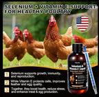 E+S Poultry Vitality Formula | Selenium for Chickens and All Poultry | Nutrient Support Liquid for Energy Balance and Mobility | Feed Mix Additive for Healthy Growth
