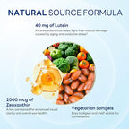 Vitamin World Lutein and Zeaxanthin Supplements, 40mg Lutein, Vegetarian Eye Health Supplement, Once Daily to Help Filter Blue Light & Support Vision, Non-GMO, Gluten-Free, 2 Month Supply