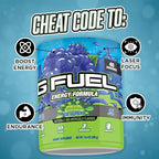 G Fuel Chug Rug Energy Drink Powder, Pre Workout Caffeine Mix for Gaming, Sugar Free Focus Amino, Vitamin + Antioxidants, 10.44oz (Sour Blue Raspberry, 40 Servings)