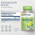 SOLARAY Dandelion Root Supplement - Healthy Kidney and Liver Support - 1,040 mg per Serving - Vegan, Lab Verified, 60-Day Guarantee - 90 Servings, 180 VegCaps