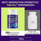 300 Billion AFU Akkermansia Probiotic for Women & Men, Akkermansia Muciniphila for More Akkermansia Production, Digestive, Gut & Immune, Gut Digestive Lining Function, 120 Count