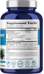 NusaPure Saw Palmetto, 200 mg, 200 Veg Capsules (Non-GMO, Vegan)