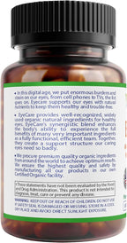 Advanced EyeCare | USDA Organic Eye Health Supplement with Lutein & Zeaxanthin | Maqui, Goji & Sea Buckthorn Extracts | 30-Day Supply | Vegan, Non-GMO, Made in USA