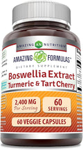 Amazing Formulas Boswellia Extract Turmeric and Tart Cherry Supplement | 2400 Mg Per Serving | 60 Veggie Capsules | Non-GMO | Gluten Free | Made in USA