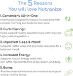 Nutranize Zone Twin-Pack Supplement System - Pharmacist-Designed Morning & Bedtime Capsules with Magnesium Glycinate, Vitamin D3, K2 MK7, Methylfolate, Chromium, Melatonin - 30 Day Supply (120 Count)