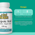 Natural Factors, R-Lipoic Acid, Antioxidant Support, 60 Capsules