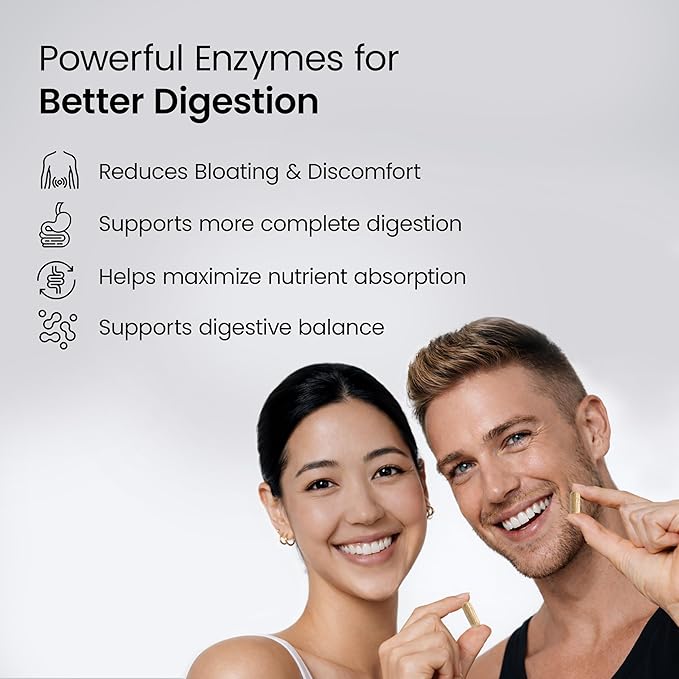 Cocó March N.M.D Digestive Enzymes – Broad Spectrum 18 Enzyme Blend, 600mg Proprietary Blend for Digestive Health, Gas & Bloating Support for Women & Men, Vegan, Dairy Free, 30 Veg Capsules