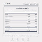 CLAV Vitamin B Complex - 120 Capsules - All 8 B Vitamins with Co-Factors Myo-Inositol & Choline - Supports Energy Metabolism - Vegan - Made in Germany