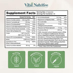 VITAL NUTRITIVE Vital Hair Complex – Biotin & Vitamin B Hair Vitamins for Women & Men – Hair Supplement Supports Healthy Hair, Skin & Nails – Hormone-Free, Gluten-Free – 120 Capsules -60 Days Supply