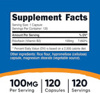 Nutricost Vitamin B2 (Riboflavin) 100mg, 120 Capsules - Gluten Free and Non-GMO