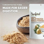Sunfood Superfood Organic Gelatinized Maca Root Powder - Pure Raw Maca Powder for Women & Men, Use in Coffee or Smoothie, Certified USDA Organic, Non-GMO, Vegan, Gluten Free, Earth Kosher - 8 oz Bag