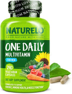 NATURELO Mens Multivitamins - One Daily Multivitamin for Men with Vitamins, Minerals & Organic Whole Foods, Boost Energy & Health, Non-GMO, 240 Vegetarian Capsules