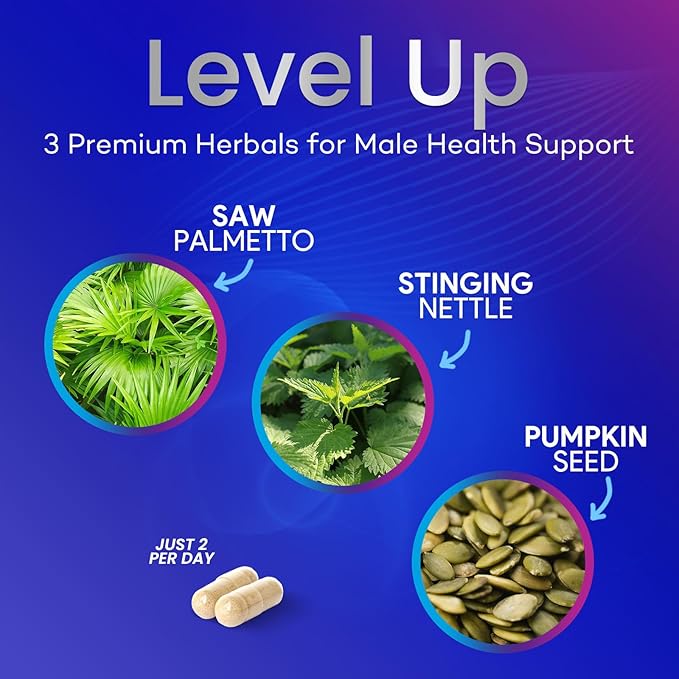 Prostate Health Supplements for Men - 3X Strength with Saw Palmetto Blend Stinging Nettle Root & Pumpkin Seed Support Complex - Supports Bathroom Trips Prostate & Urinary Health - 60 Capsules