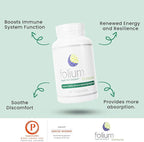 Folium Immuno Inflammation Support Supplement-Pine Parts, GrapeSeed, Ginger, Turmeric, Green Tea, White Pepper & Pomegranate-90 Count