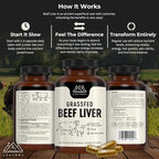 Lonvera Grass Fed Beef Liver Capsules for Women and Men – 3000mg Freeze Dried Desiccated Organs – Nutrient Source for Joints, Bones, Hair, Skin, Nails & Daily Energy – 120 Pasture-Raised Capsules