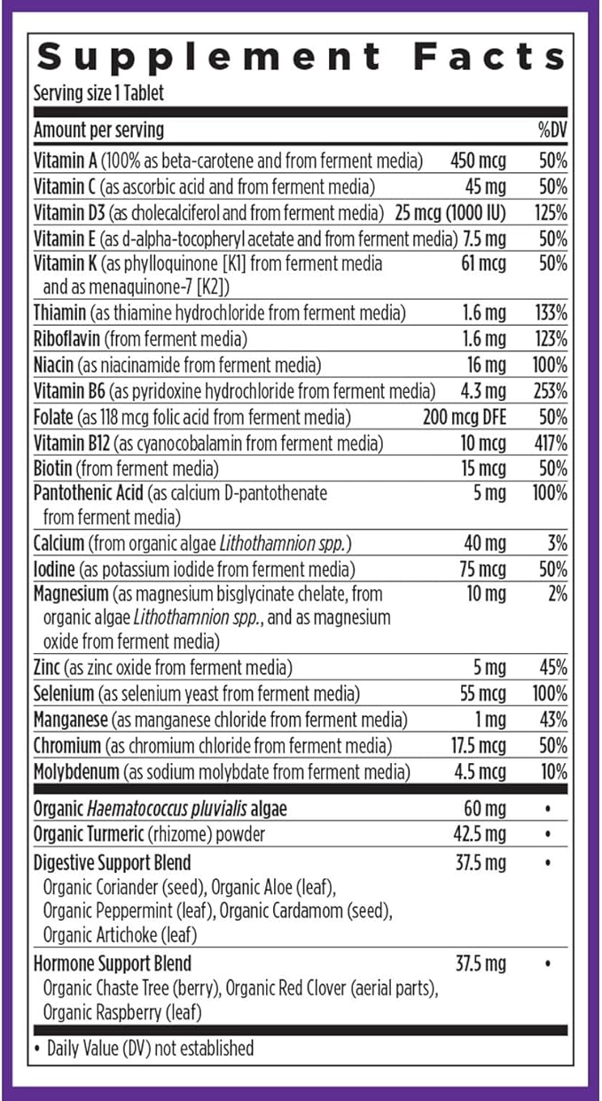 New Chapter Women’s Multivitamin 55+, Astaxanthin, B6, B12, D3, Vitamin C & Zinc, Immune, Heart, Cellular Energy, and Bone Support, Gentle on The Stomach, One Daily, Non-GMO, Gluten-Free, 48 Tablets