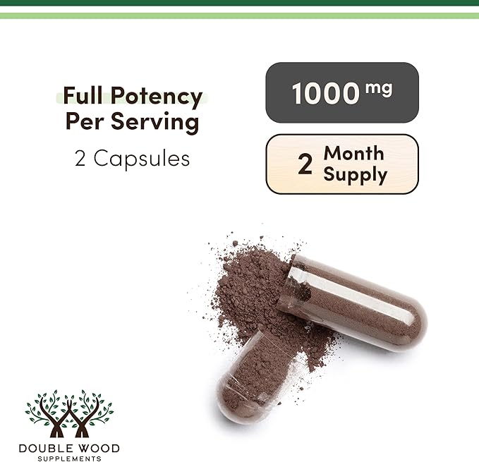 Shilajit Pure Himalayan Capsules (20% Fulvic Acid Supplement) 1,000mg of Authentic Shilajit Extract per Serving, 120 Count (High in Trace Minerals, No Fillers) by Double Wood