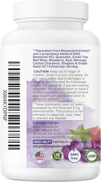Micro Ingredients Resveratrol NAD Complex 3,000mg for Women & Men, 240 Veggie Capsules | NMN Supplement Alternative | 11-in-1 Blend with NAD+, Quercetin, Moringa, Berberine, Grape Seed, & Oregano