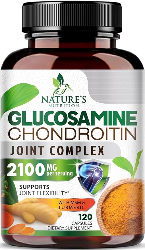 Glucosamine Chondroitin MSM - Joint Support Supplement for Joint Mobility, Comfort and Cartilage Support For Men and Women - Glucosamine Complex Supplements with Turmeric & Boswellia - 120 Capsules