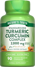 Nature's Truth Turmeric Curcumin Capsules | 90 Count | with 95% Standardized Curcuminoids and Bioperine | Non-GMO and Gluten Free Supplement